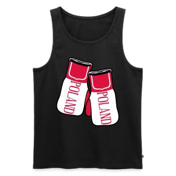 Drapeau polonais Gants de boxe Pologne - Débardeur bio Premium Homme - noir - Devant - AI Model Male 178 light (178cm)