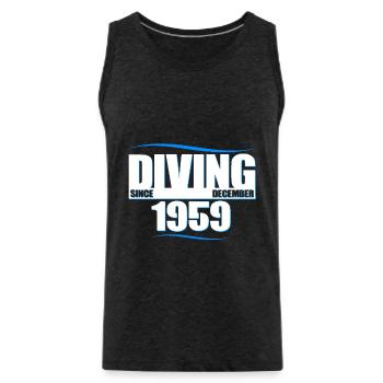 Taucher Geburtstag - Diving since December 1959 - Männer Premium Bio Tank Top - Anthrazit - Vorne - Alexander (188cm)