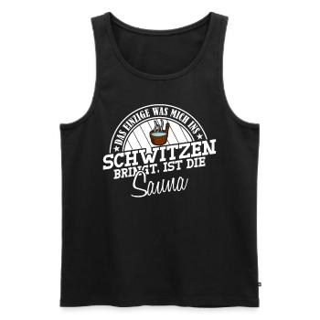 Sauna Witz Saunist Saunisten Saunieren - Männer Premium Bio Tank Top - Schwarz - Vorne - AI Model Male 178 light (178cm)