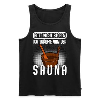 Sauna Saunist lustig Saunisten Saunieren - Männer Premium Bio Tank Top - Schwarz - Vorne - AI Model Male 178 light (178cm)