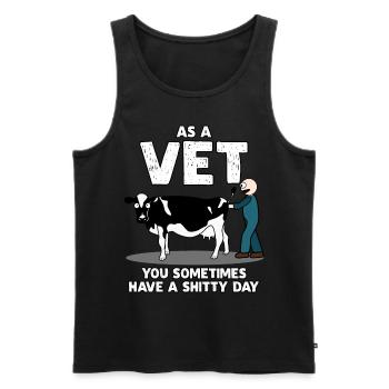 veterinarian funny saying veterinary medicine - Men's Premium Organic Tank Top - black - Front - AI Model Male 178 light (178cm)