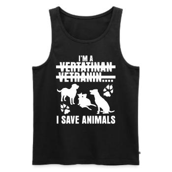 Veterinarian Witz Veterinarian Veterinarian - Men's Premium Organic Tank Top - black - Front - AI Model Male 178 light (178cm)