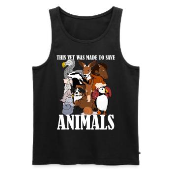 Tierarzt Tierärztin Tiermedizin - Männer Premium Bio Tank Top - Schwarz - Vorne - Michal (187cm)