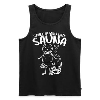 Sauna sauna saunaistes sauna - Débardeur bio Premium Homme - noir - Devant - AI Model Male 178 light (178cm)