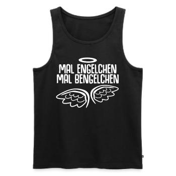 Engelchen Bengelchen Engel Bengel - Männer Premium Bio Tank Top - Schwarz - Vorne - AI Model Male 178 light (178cm)