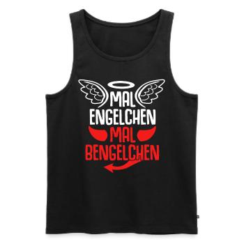 Engel Heiligenschein Bengelchen Bengel - Männer Premium Bio Tank Top - Schwarz - Vorne - AI Model Male 178 light (178cm)