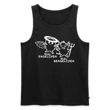 Engelchen Teufelchen Bengelchen Bengel - Männer Premium Bio Tank Top - Schwarz - Vorne - AI Model Male 178 light (178cm)