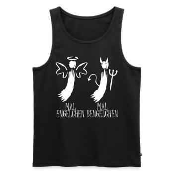 Engelchen Kostüm Bengelchen Bengel Engel - Männer Premium Bio Tank Top - Schwarz - Vorne - AI Model Male 178 light (178cm)