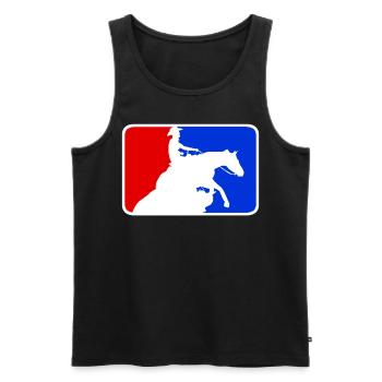 Reining Riding Rider Western Riding - Men's Premium Organic Tank Top - black - Front - AI Model Male 178 light (178cm)
