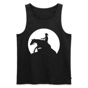 Reining Moon Riding Western Riding - Débardeur bio Premium Homme - noir - Devant - Michal (187cm)