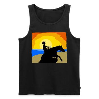 Reining Riding Beach Western Riding - Men's Premium Organic Tank Top - black - Front - AI Model Male 178 light (178cm)