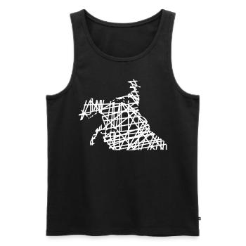 Reining Western Riding Riding Rider - Men's Premium Organic Tank Top - black - Front - AI Model Male 178 light (178cm)