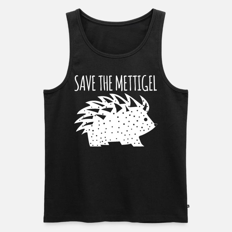 Mettigel Hackfleisch Mett Mettbrötchen - Männer Premium Bio Tank Top - Schwarz