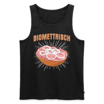 Mettbrötchen Biomettrisch Mettigel Mett - Männer Premium Bio Tank Top - Schwarz - Vorne - Michal (187cm)