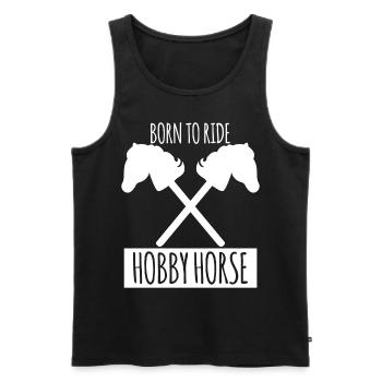 Hobbyhorse drôle Hobby Horse - Débardeur bio Premium Homme - noir - Devant - AI Model Male 178 light (178cm)