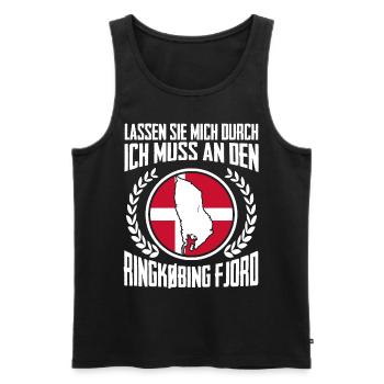 Ringkøbing Fjord Flagge Dänemark - Männer Premium Bio Tank Top - Schwarz - Vorne - AI Model Male 178 light (178cm)