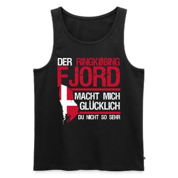 Ringkøbing Urlaub Flagge Dänemark - Männer Premium Bio Tank Top - Schwarz - Vorne - AI Model Male 178 light (178cm)
