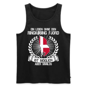 Urlaub in Dänemark am Ringkøbing - Männer Premium Bio Tank Top - Schwarz - Vorne - AI Model Male 178 light (178cm)