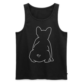 Chien de derrière les chiens bouledogues français - Débardeur bio Premium Homme - noir - Devant - Michal (187cm)