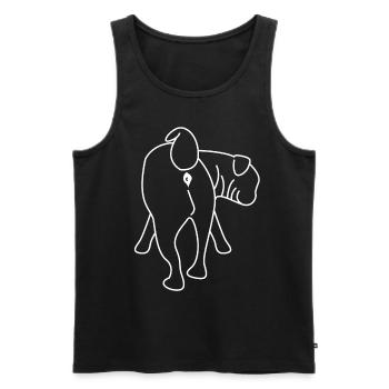 Carlin derrière les chiens - Débardeur bio Premium Homme - noir - Devant - AI Model Male 178 light (178cm)