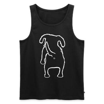 Teckel à poil dur de derrière les chiens - Débardeur bio Premium Homme - noir - Devant - Michal (187cm)