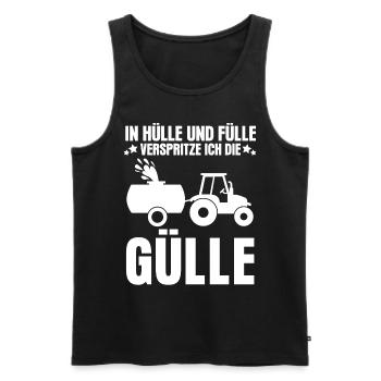 Gülle fahren Bauer Traktor Landwirt - Männer Premium Bio Tank Top - Schwarz - Vorne - Michal (187cm)
