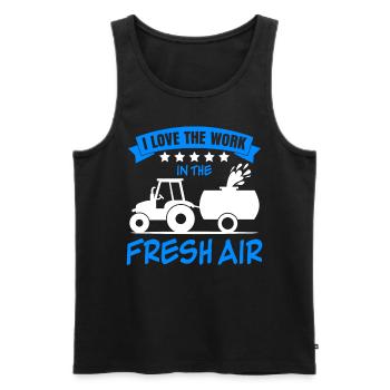 Farmer Farmer Farmer Manure Driving - Men's Premium Organic Tank Top - black - Front - Michal (187cm)