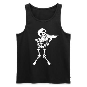 Club de tir sportif skeleton - Débardeur bio Premium Homme - noir - Devant - AI Model Male 178 light (178cm)