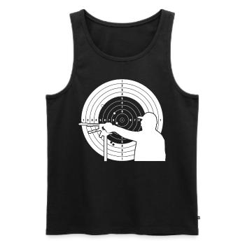 Schützenkönig Sportschütze Zielscheibe - Männer Premium Bio Tank Top - Schwarz - Vorne - Michal (187cm)