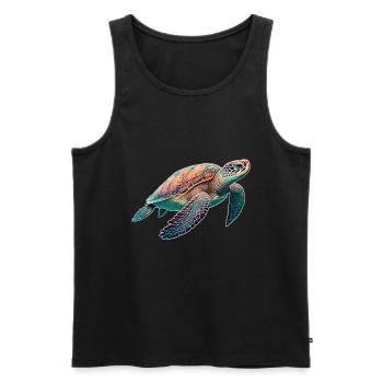 Turtle - Turtle - Diving - Sea - Men's Premium Organic Tank Top - black - Front - Michal (187cm)