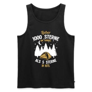 1000 Sterne Camping für Outdoor, Zelt Enthusiasten - Männer Premium Bio Tank Top - Schwarz - Vorne - Michal (187cm)