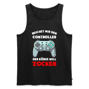 Zocken Konsole Reichet mir den Controller Gamer - Männer Premium Bio Tank Top - Schwarz - Vorne - Michal (187cm)
