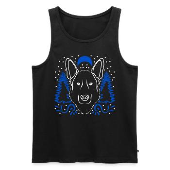 White Shepherd Nature Shepherd Dogs - Men's Premium Organic Tank Top - black - Front - AI Model Male 178 light (178cm)