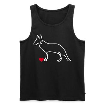 White Shepherd Dog Shepherd Dogs - Men's Premium Organic Tank Top - black - Front - AI Model Male 178 light (178cm)