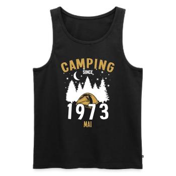 Anniversaire: Camping depuis mai 1973 Camping - Débardeur bio Premium Homme - noir - Devant - Michal (187cm)