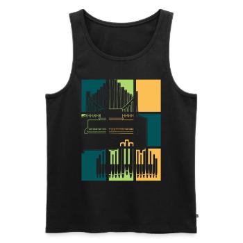 Organ Retro Organ Player Organist - Men's Premium Organic Tank Top - black - Front - AI Model Male 178 light (178cm)