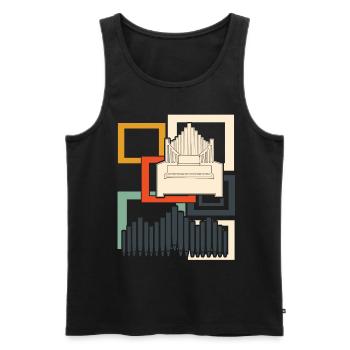 Organ Organ Player Retro Organist - Men's Premium Organic Tank Top - black - Front - AI Model Male 178 light (178cm)