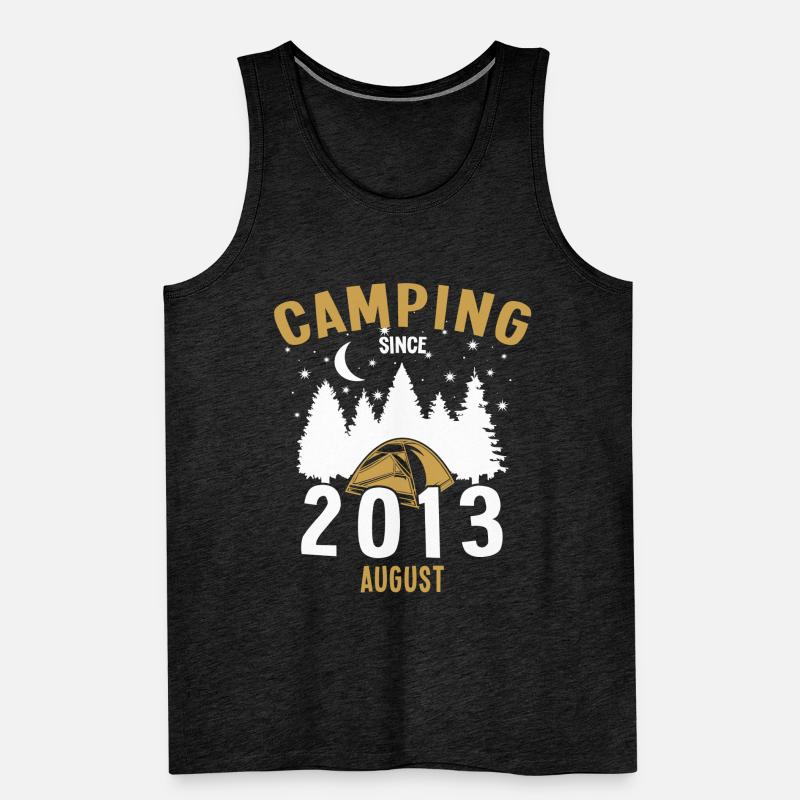 Birthday: Camping since August 2013 Zelten Men's Premium Organic Tank Top