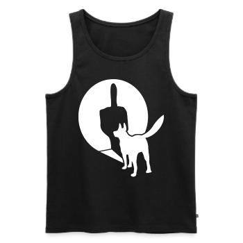 White Shepherd Middle Finger - Men's Premium Organic Tank Top - black - Front - AI Model Male 178 light (178cm)