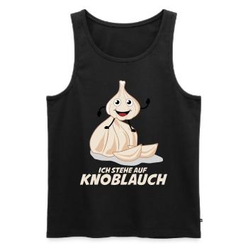 Knoblauch Spruch lustig Knoblauchzehen - Männer Premium Bio Tank Top - Schwarz - Vorne - AI Model Male 178 light (178cm)