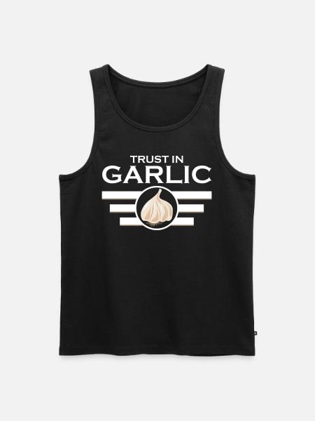 Trust in Garlic - Männer Premium Bio Tank Top - Schwarz