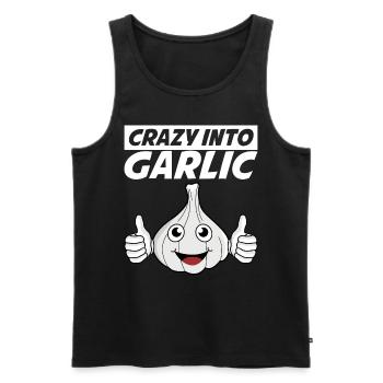 Crazy into Garlic - Männer Premium Bio Tank Top - Schwarz - Vorne - AI Model Male 178 light (178cm)