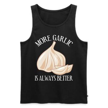 More Garlic - Männer Premium Bio Tank Top - Schwarz - Vorne - AI Model Male 178 light (178cm)