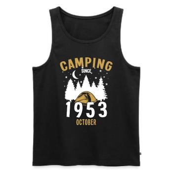 Birthday: Camping since October 1953 Camping - Men's Premium Organic Tank Top - black - Front - Michal (187cm)