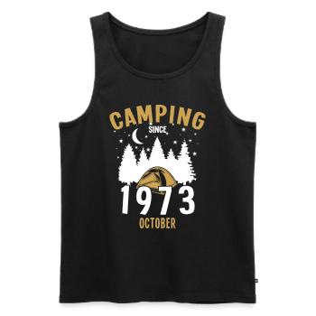 Anniversaire: Camping depuis octobre 1973 Camping - Débardeur bio Premium Homme - noir - Devant - Michal (187cm)