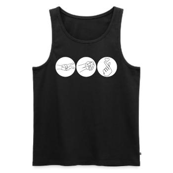 Kpop Finger Korean Popmusik K-Pop - Männer Premium Bio Tank Top - Schwarz - Vorne - Michal (187cm)