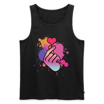 Kpop Finger Korean Popmusik Retro K-Pop - Männer Premium Bio Tank Top - Schwarz - Vorne - Michal (187cm)