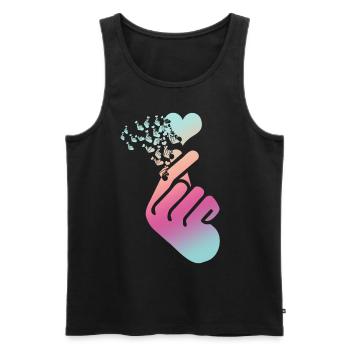 Kpop Heart Korean Popmusic K-Pop - Männer Premium Bio Tank Top - Schwarz - Vorne - Michal (187cm)