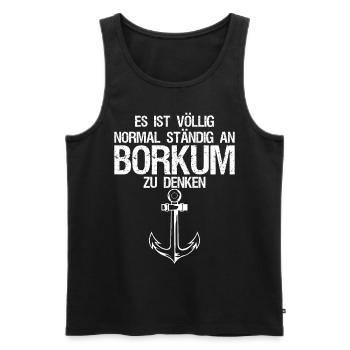 Borkum Urlaub Anker - Männer Premium Bio Tank Top - Schwarz - Vorne - AI Model Male 178 light (178cm)