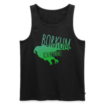 Borkum Urlaub - Männer Premium Bio Tank Top - Schwarz - Vorne - AI Model Male 178 light (178cm)